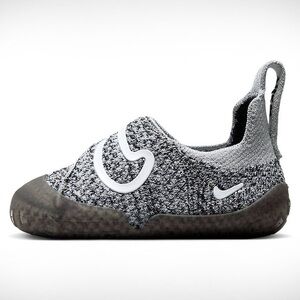 7C Nike Swoosh Infant Toddler Gray Slip-On Shoes Flexible GUC